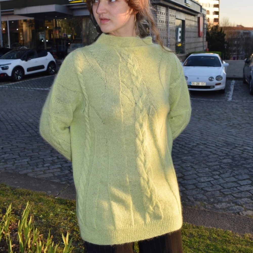Reality Studio Cable knit high neck sweater
